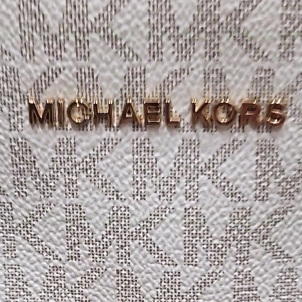 Michael Kors White and Tan Shoulder Bag